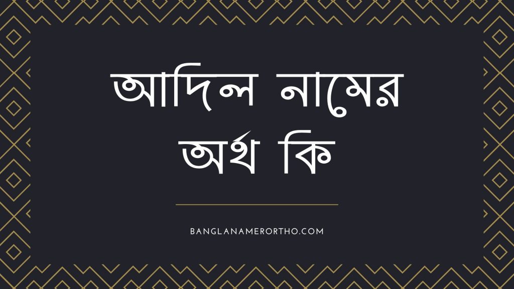 আদিল নামের অর্থ কি