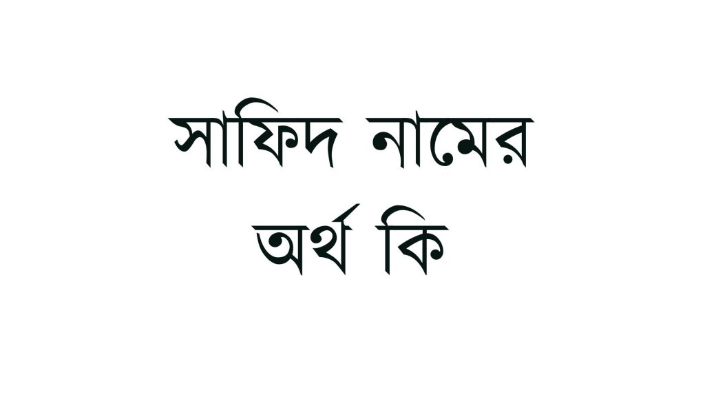 সাফিদ নামের অর্থ কি