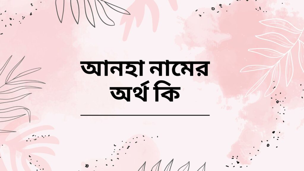 আনহা নামের অর্থ কি