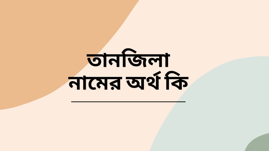 তানজিলা নামের অর্থ কি