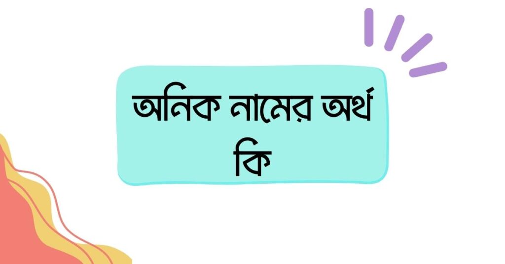 অনিক নামের অর্থ কি ()